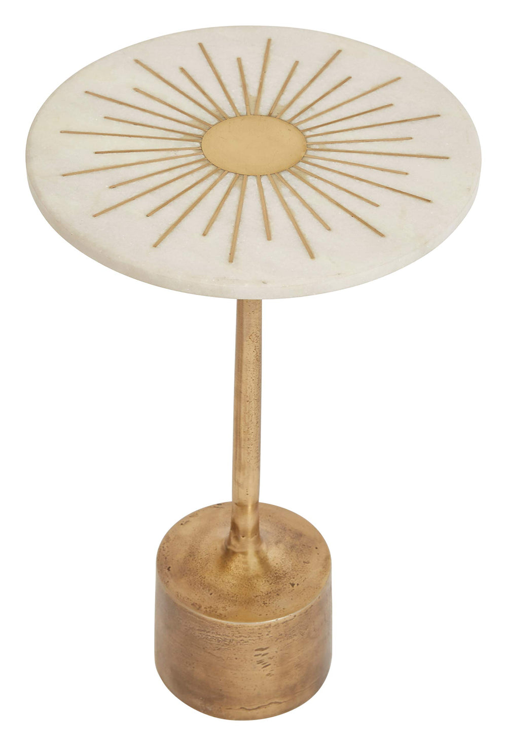 Aluminum & Marble Martini Side Table