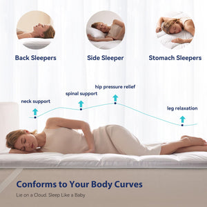 Dual Layer Memory Foam & Goose Down Mattress Topper