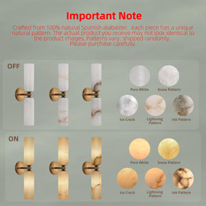 Alabaster Wall Sconce – Brass Hardwired Wall Light