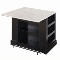 Kitchen Island with Drop Leaf & Power Outlet
