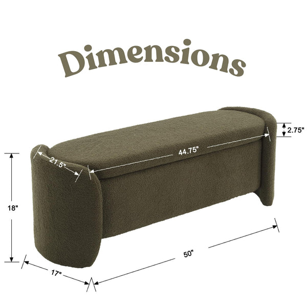 50-Inch Storage Ottoman Bench