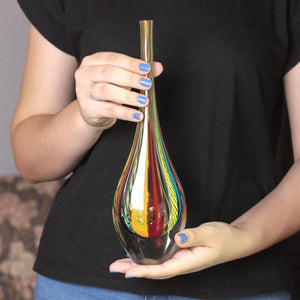 Hand Blown Glass Drop Vase — Murano Style Art Glass