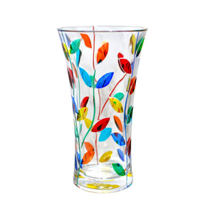 Hand-Painted Italian Crystal Flower Vase