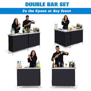 Portable Double Bar Table Set with Carrying Case – Standard or LED