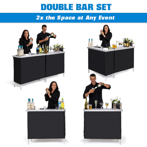 Portable Double Bar Table Set with Carrying Case – Standard or LED