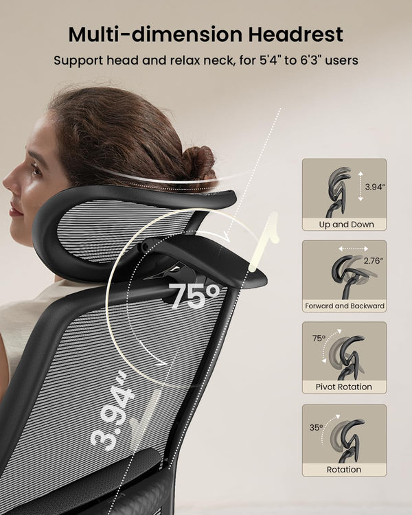 Ergonomic High-Back Mesh Office Chair with Lumbar Support