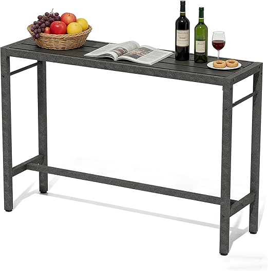 3-Piece Metal High Top Outdoor Bar Set with 2 Cushioned Bar Stools