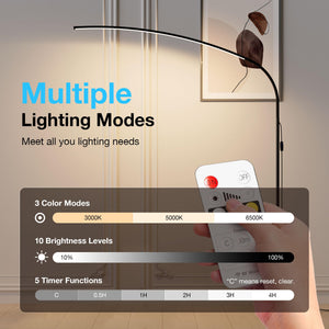 68-Inch LED Floor Lamp with Remote & Touch Control