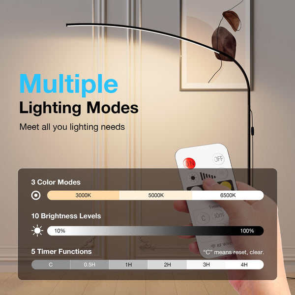 68-Inch LED Floor Lamp with Remote & Touch Control