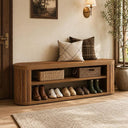 47" 2-Tier Entryway Shoe Bench