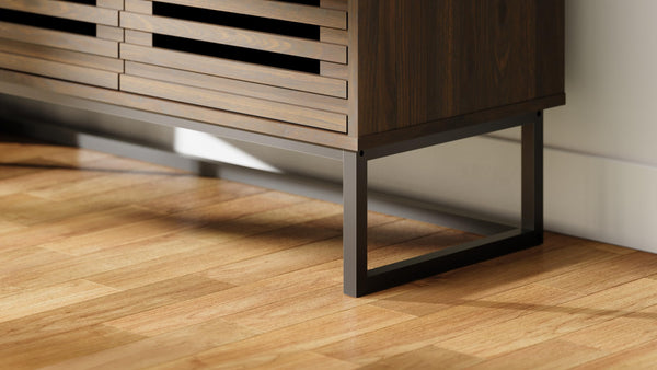 Buffet Sideboard Cabinet with Louvered Doors and Adjustable Shelves