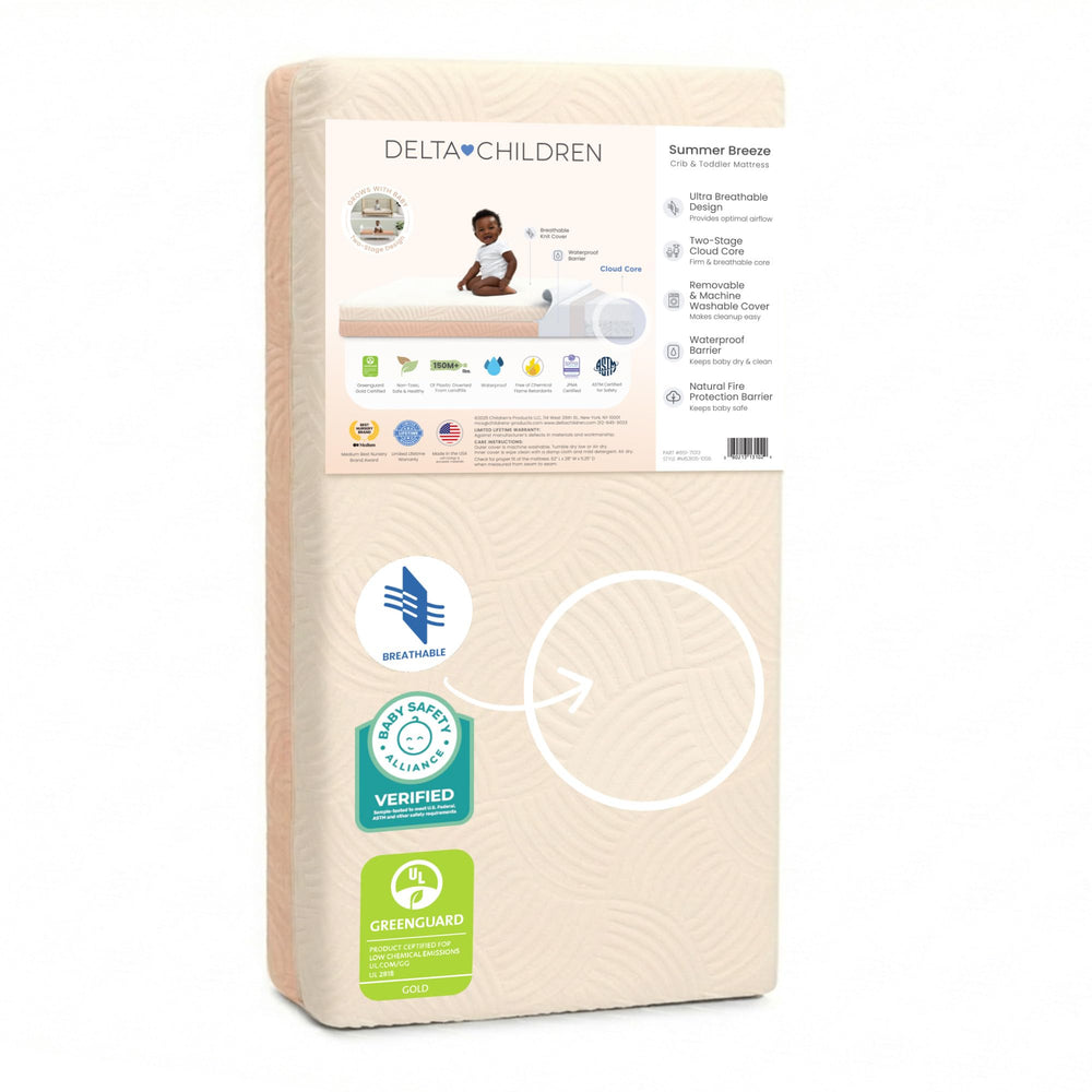 Breathable Crib & Toddler Mattress with Cloud Core