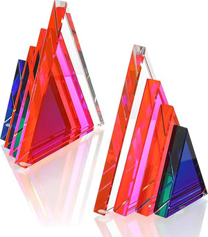 Crystal Geometric Bookends – Colorful Non-Skid Decorative Set of 2