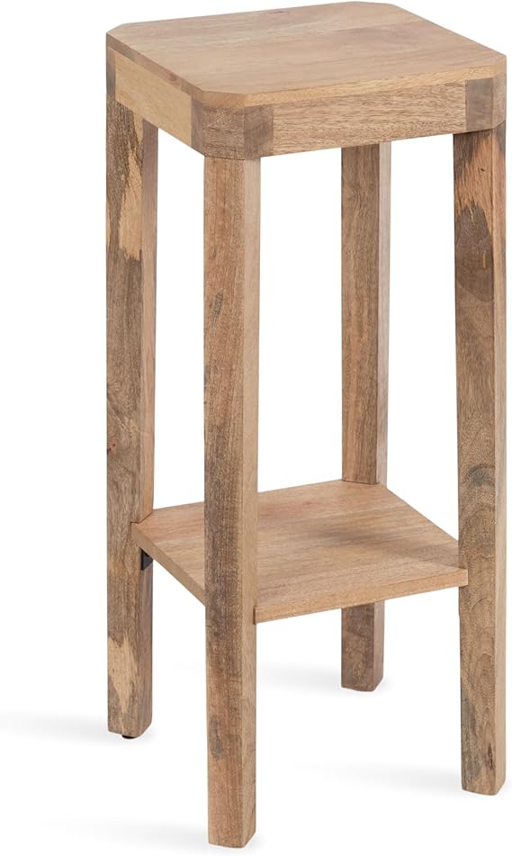 Two-Tier Square Wood Accent Table