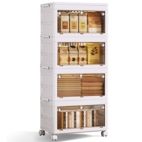 Stackable Plastic Storage Cabinet with Drawers