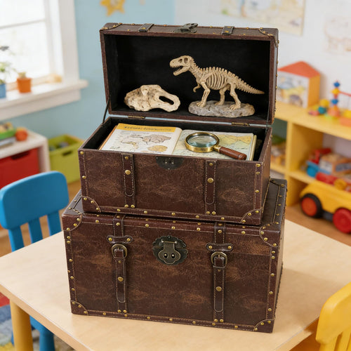 Decorative Wooden Storage Chest Set of 2