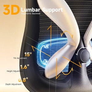 Ergonomic High-Back Mesh Office Chair with 5D Flip-Up Armrests
