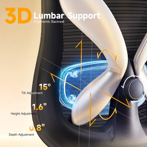 Ergonomic High-Back Mesh Office Chair with 5D Flip-Up Armrests