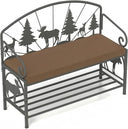 Entryway Shoe Bench with Padded Cushion Metal Frame