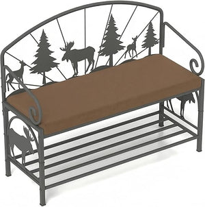 Entryway Shoe Bench with Padded Cushion Metal Frame