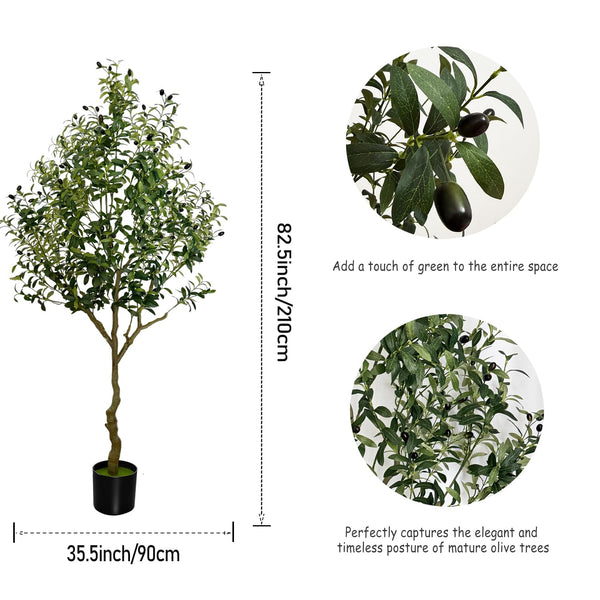 7ft Artificial Olive Tree — Indoor & Outdoor Faux Plant