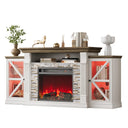 70" Electric Fireplace TV Stand – Farmhouse Entertainment Center