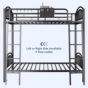 Twin Over Twin Metal Bunk Bed with Storage