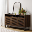 Buffet Sideboard Cabinet with Louvered Doors and Adjustable Shelves