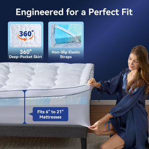 Dual Layer 4 Inch Memory Foam Mattress Topper with Pillow Top