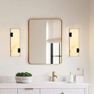 Modern Alabaster LED Wall Sconce with Dimmable Warm Light