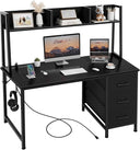 47-Inch Computer Desk with Hutch, Drawers & Power Outlets