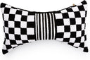 Lumbar Throw Pillow Decorative Polyester 11x20 Check Bow