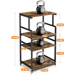 4-Tier Printer Stand with Wheels and Adjustable Shelves