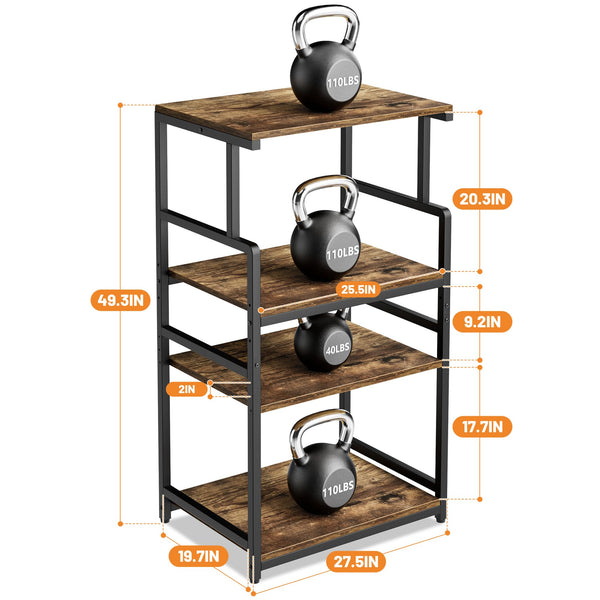 4-Tier Printer Stand with Wheels and Adjustable Shelves