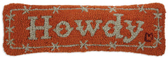 Hand-Hooked Wool Throw Pillow – Howdy Cowboy 8" x 24"