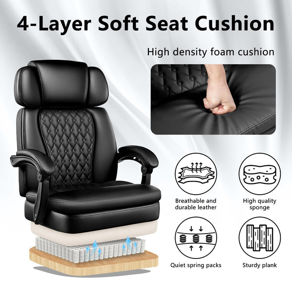 Ergonomic Executive Office Chair with Footrest — 400lbs Capacity