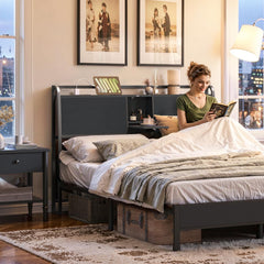 Queen/King Headboard with Storage & Power Strips