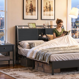 Queen/King Headboard with Storage & Power Strips