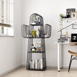 4-Tier Cactus Metal Bookshelf