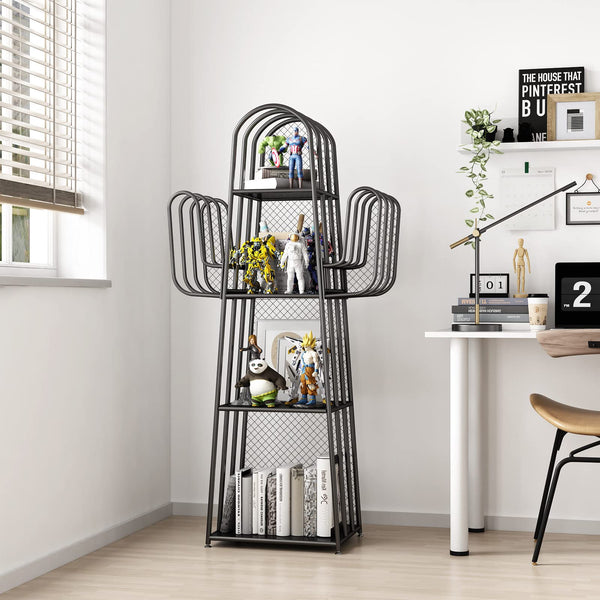 4-Tier Cactus Metal Bookshelf