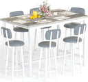 7-Piece Counter Height Bar Table Set with Upholstered Stools