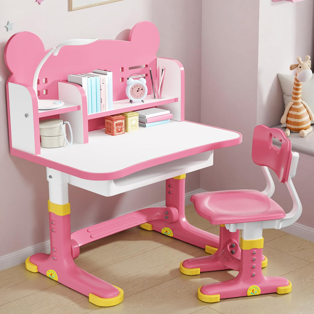 Height Adjustable Kids Desk and Chair Set