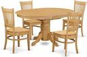 7-Piece Oval Dining Table Set with Butterfly Leaf & 6 Upholstered Chairs