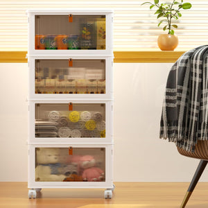 4-Tier Stackable Storage Bins with Lid & Wheels