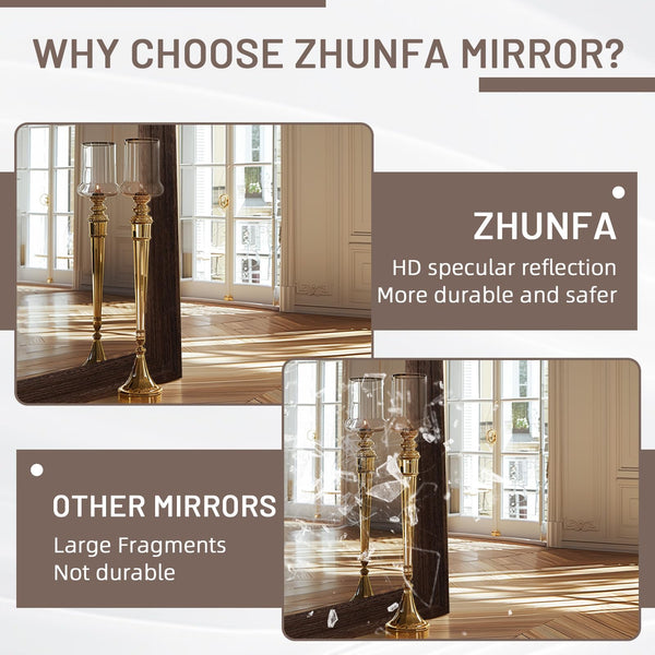 Arched Full Length Mirror with Solid Wood Frame