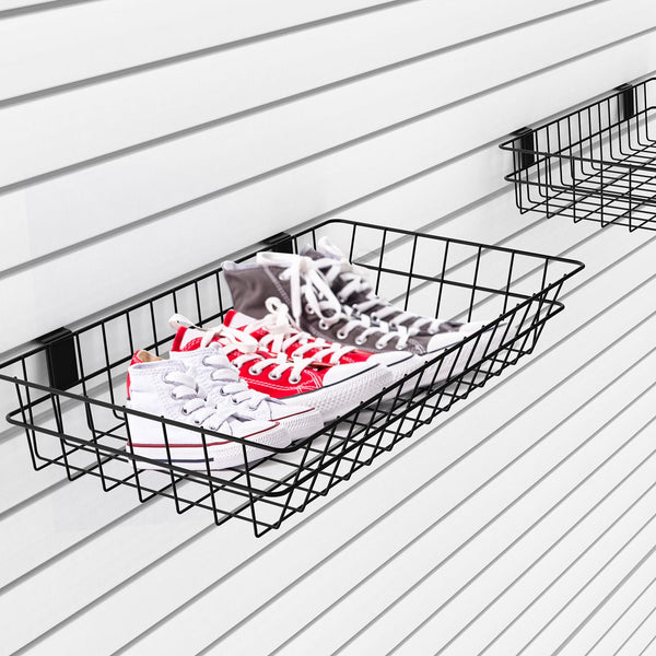 Slatwall Baskets 24" x 12" x 4" – 4 Pack Metal Wire Storage Organizer