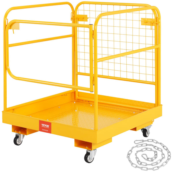 Collapsible Forklift Safety Cage Work Platform with Wheels