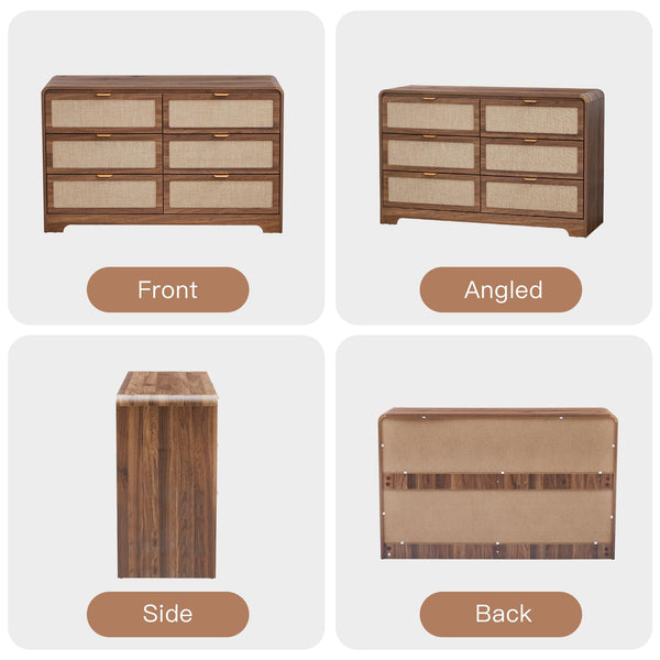 6-Drawer Dresser with Wide Storage Cabinet