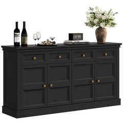 63-Inch Buffet Cabinet with Storage, 4 Doors, Drawers & Shelves