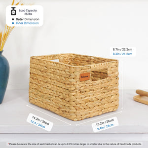 Water Hyacinth Storage Baskets, Set of 3